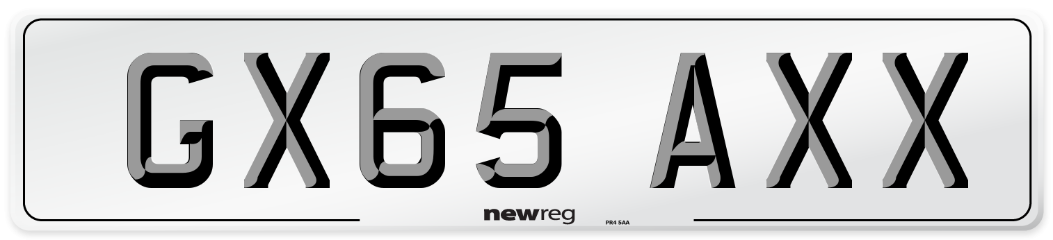 GX65 AXX Number Plate from New Reg